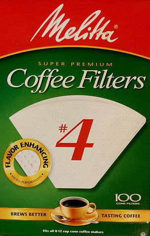 Melitta Cone Coffee Filters - 100 ct - #4 White